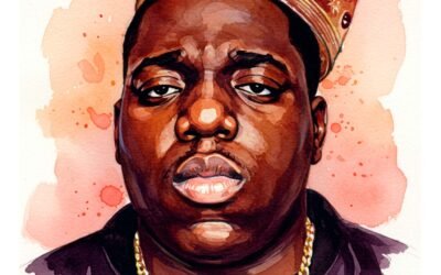 Biggie en acuarela por Joel Báez (Basa)