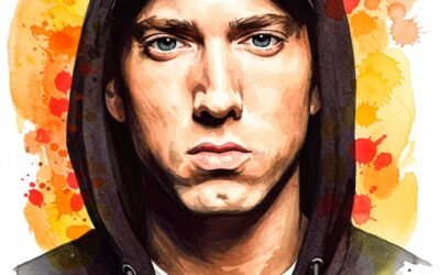 Eminem en acuarela por Joel Báez (Basa)
